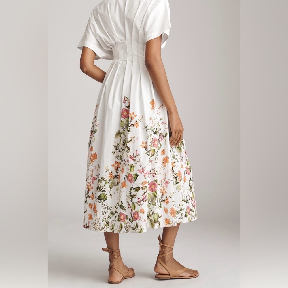 Anthropologie x Exquise The Tobie Button-Front Pleated Shirt Dress Sz Large NWT - Picture 3 of 17
